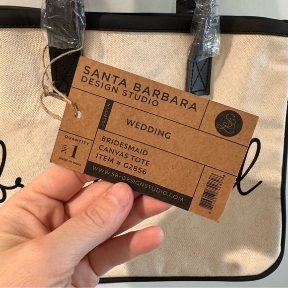 NWT Santa Barbara Design Studio Bridesmaid Canvas Tote - Picture 3 of 5